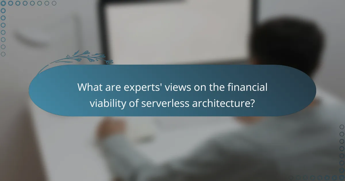 What are experts' views on the financial viability of serverless architecture?