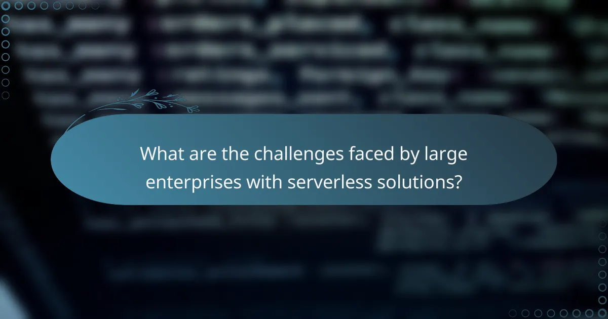 What are the challenges faced by large enterprises with serverless solutions?