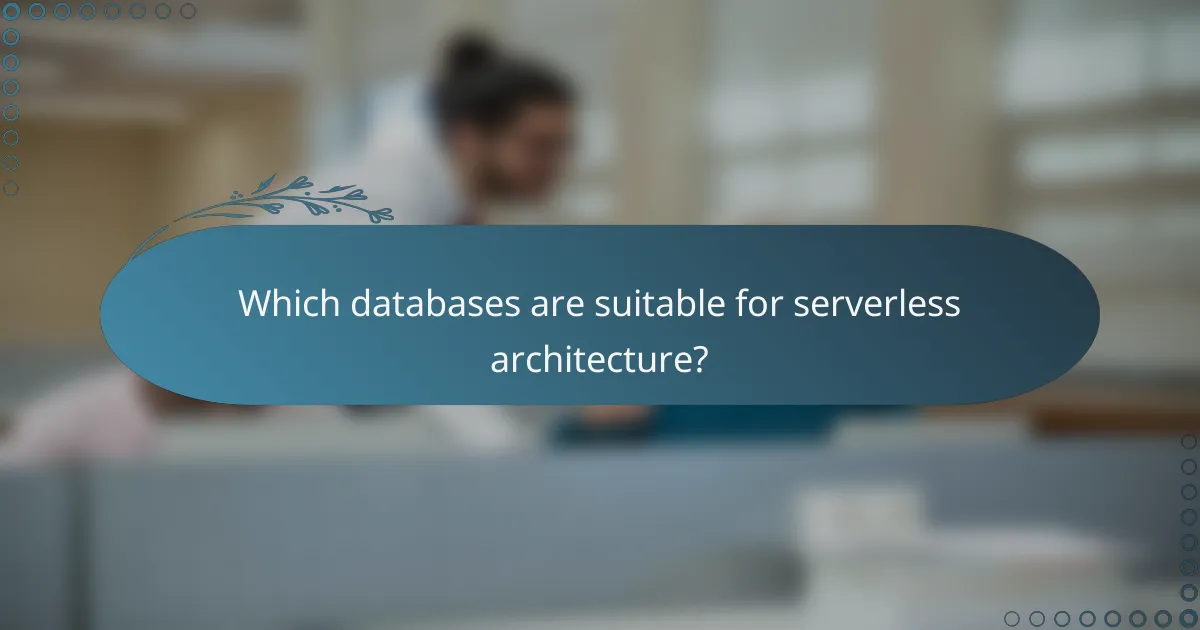 Which databases are suitable for serverless architecture?