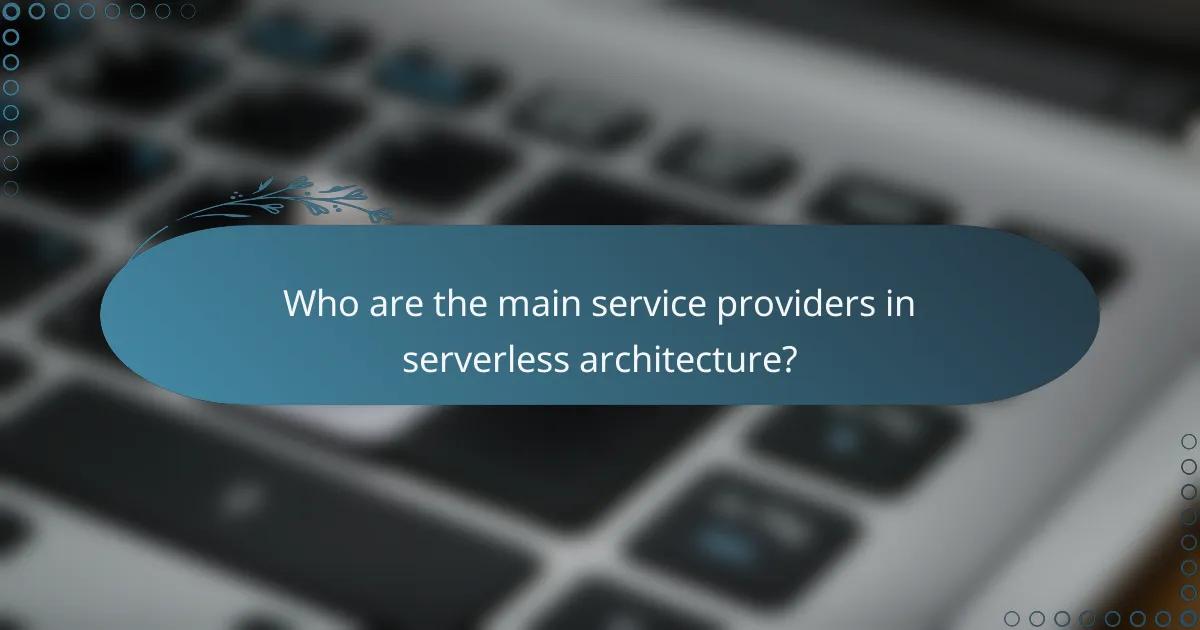 Who are the main service providers in serverless architecture?